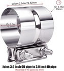 4pcs 3 Inch Lap Joint Exhaust Band Clamp Muffler Sleeve Coupler Stainless Steel