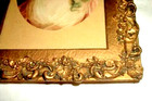 Victorian French Lady Miniature Ornate Frame Gesso Wood Paper Mache Rare 1890s