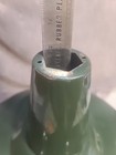 Vintage 18    Green   White Porcelain Enamel Light Fixture Industrial Barn