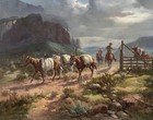 Olaf Wieghorst Western Landscape Vintage Art Poster Print Antique Painting