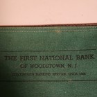 Vintage First National Bank Of Woodstown Nj Green Zippered Deposit Bag Banking