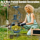37  Vintage 3-in-1 Outdoor Pedestal Bird Bath Garden D  cor Feeder Planter Blue