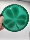 Vintage Green Glass Shamrock clover Sun Catcher Stamped 3 5   