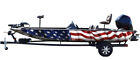 American Flag Waving Boat Wrap Kit Patriotic 3m Premium Cast Vinyl - 15 Sizes