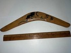 Vintage Australian Aboriginals Genuine Mangrove Timber 16  Boomerang Handpainted