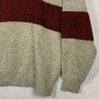 Vtg Britches Wool Sweater Men M Heather Beige Grey Burgundy Stripe Oversized 80s