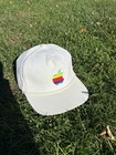 Rare Vintage Corduroy Apple Hat Trucker Rope Cap Macintosh Iphone 80s 90s