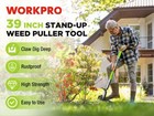 Workpro Stand Up Weed Puller Tool With Ergonomic 39  Long Handle Heavy Duty