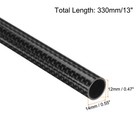 2pcs Carbon Fiber Tube 12x14x330mm Glossy Surface 3k Roll Wrapped For Airplane
