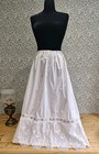 Antique Petticoat Edwardian Victorian Broderie Anglaise White Cotton Skirt
