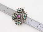 Vintage Unsigned Matl Matilde Poulat 925 Sterling Silver Turquoise Brooch Mexico