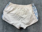 Vtg 70s 80s Umbro International Soccer Shorts Y Med White Polycotton Blue Stripe