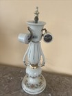 Vtg Porcelain Ceiling Light Fixture Shabby Cabbage Roses Chic Old