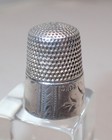 Antique Sterling Silver Simons Leaves   Flowers Thimble Size 10