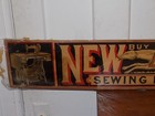Vintage New Home Sewing Machine Cardboard Sign