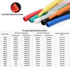 3 1 Heat Shrink Tubing Heatshrink Adhesive Glue Lined Wire Sleeving    1 6mm-65mm