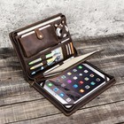 Genuine Leather Folder Office Storage Portfolio Organizer Tablet Case For Ipad