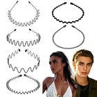 Metal Headbands For Men Fashion Headband For Women  Unisex Wavy Black Headband