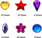 Jpsor 600pcs Gems Jewels For Crafts  Acrylic Flatback Small  6colors-600pcs 