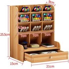 Wooden Desk Organizer  Multi-functional Diy Pen Holder B11 Cherry Color 