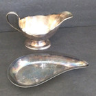 Silverplate Gravy Boat And A Gorham Silverplate Tray Set Of 2 