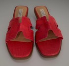 Steven New York Harlien Slide Sandal Sz 7 Pink Raspberry Red H Design Slip On