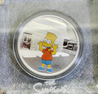 1 Oz Silver Proof Bart Simpson Tuvalu  9999 Pure 2019 Simpsons  New In Box   Coa