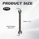 2pcs  Thick Double Open End Wrench 5 5x7mm Metric Dual Open End Spanner Black