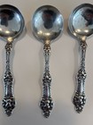6 Vtg Alvin Orange Blossom Old Sterling Round Bowl Soup Spoons 4-7 8   