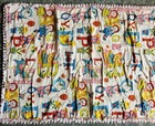 Vintage Nursery Alphabet Themed Baby Blanket Puppies  Bears  Clowns  Raggedy Ann