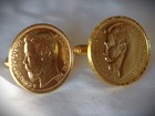 Russia Tsar Nicholas 1897 Unique Cufflinks Coin Ruble 24k Gold Plated