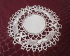 Antique 10 Round Ivory Linen Mats Ornate Handmade Cluny Bobbin Lace Borders