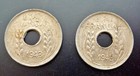 Vichy French Indochine - 2 X 1 Cent Coin - 1943 - 1 X Rotation Error - Q 50 - 5