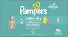 Pampers Baby Dry Diapers Size 3 104 Count  pack Of 2 
