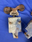 3 Vintage Barn Door Rollers W  Mounting Plates  Rides Inside Track Style Rollers