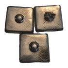 Vintage Square Metal Buttons Art Deco Brutalist 80s Retro Style 1 25  Set Of 3