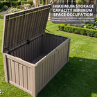 120 Gallon Deck Box Organizer 2-person Bench Seat Lockable Lid Garden Pool Patio