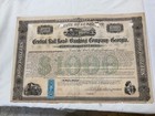 Central Railroad And Banking Co Georgia  1000  Note Tax Stamps Dated 1875 Detail