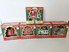 Coca-cola Trim A Tree Village Collection 1991 Complete Set   Santa By Lightpole