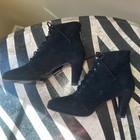 Anne Klein Couture Suede Lace-up Granny Boots Size 6 Y2k Vintage Boho Victorian