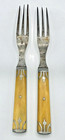Antique Civil War Era Dinner Forks Tang Handle Lot 2 Early American Flatware