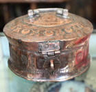 Antique Copper Paan Daan  Betel Mughal Chapati  Round Box Hand Hammered