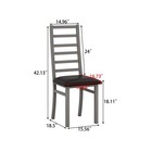 Steel   Leather Dining Chairs Set Of 2 Armless High Back Kitchen Side Chair 2pcs