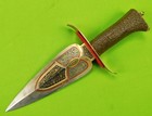Vintage Spanish Spain Toledo Engraved Dagger Knife W  Scabbard