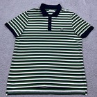 Wimbledon The Championships Polo Shirt Tennis Men Xl Green Striped Short Sleeve
