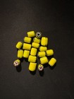 20 Chevron Glass Beads - Handmade Indian Yellow 10-12mm  b1152 