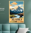 Alaska Vintage Rustic Poster Print   Retro Style Travel Poster   Home   Office