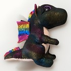 Ty Beanie Boo Babies Black Dragon Anora Plush 6  Stuffed Toy Rainbow Color Wings