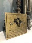 Antique Brass Wall Plaque Art C 1903 Motto French Je Vous Aime I Love You