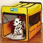 Collapsible Dog Crate Portable Pet Travel Colorful Mesh Panel Window Choose Size